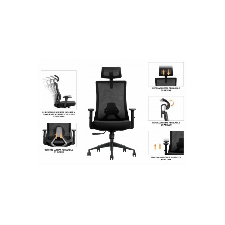 REACONDICIONADA SILLA OFICINA GAMA SENIOR SE7000 CROMAD