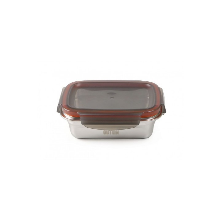 TUPPER RECTANGULAR ACERO INOXIDABLE 2.6 LITRO APTO MICROONDAS QUTTIN