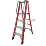 ESCALERA ELECTRICISTA FIBRA DE VIDRIO + ALUMINIO 5 PELDAÑOS MADER