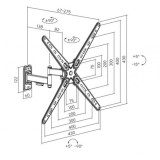 SOPORTE CON BRAZO TV 13"-55" DOBLE EXTENSION CROMAD