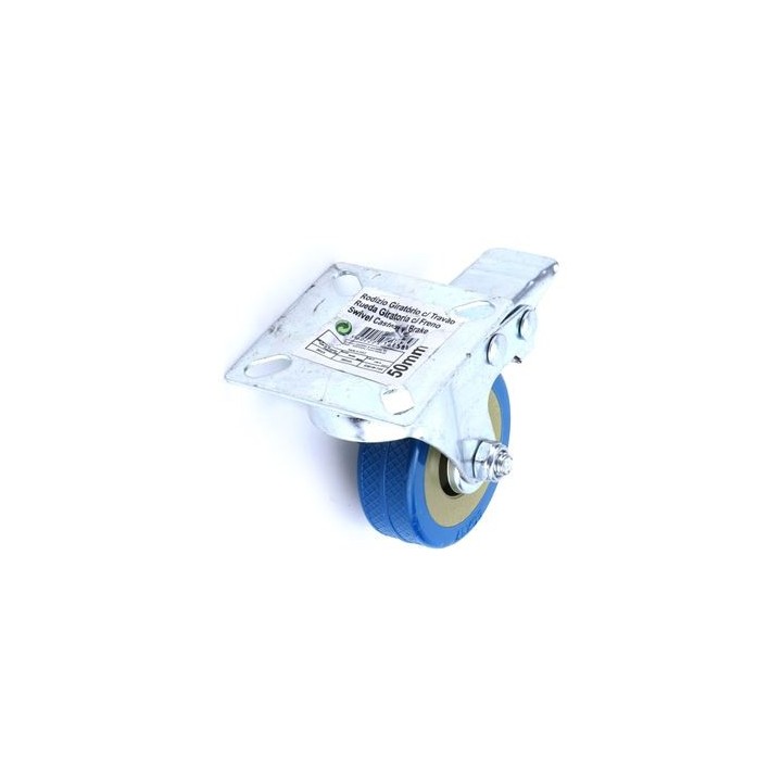 RUEDA GIRATORIA 50MM CON FRENO MADER
