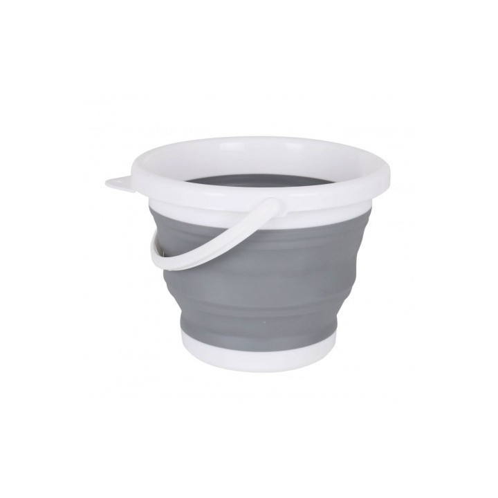 CUBO 5 LITROS PLEGABLE CON ASA GRIS