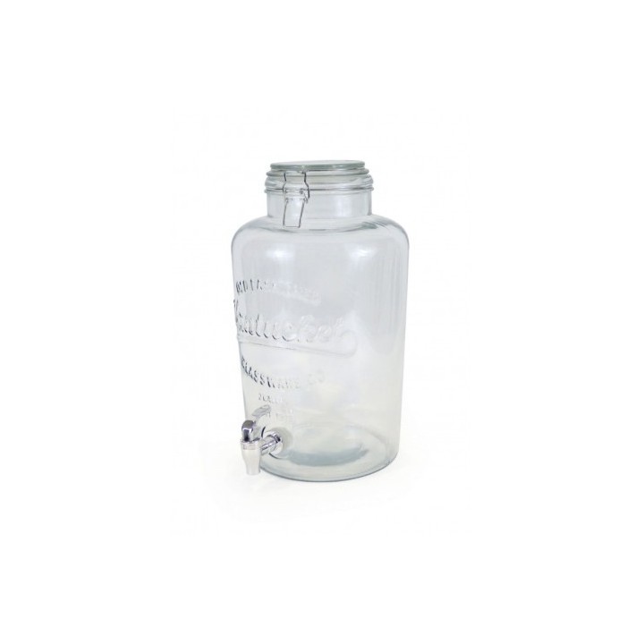 TARRO VIDRIO DISPENSADOR CON GRIFO 8 LITROS LA MEDITERRANEA
