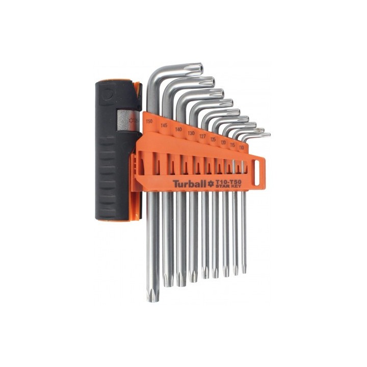 JUEGO LLAVES TORX CON ORIFICIO 9 PCS Y ADAPTADOR MADER