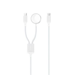 CABLE 2 EN 1 60W TIPO C + CABLE CARGA MAGNETICA APPLE WATCH BLANCO XO
