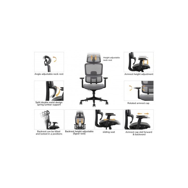 SILLA OFICINA GAMA SENIOR SE1400 CROMAD