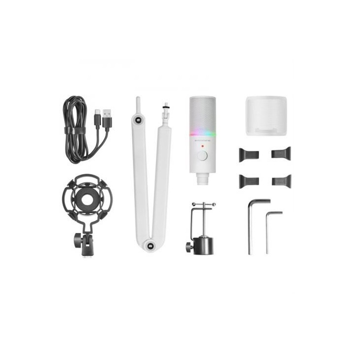 MICROFONO MMIC-XT BLANCO | BRAZO REGULABLE | RGB | ACCESORIOS | MARS GAMING