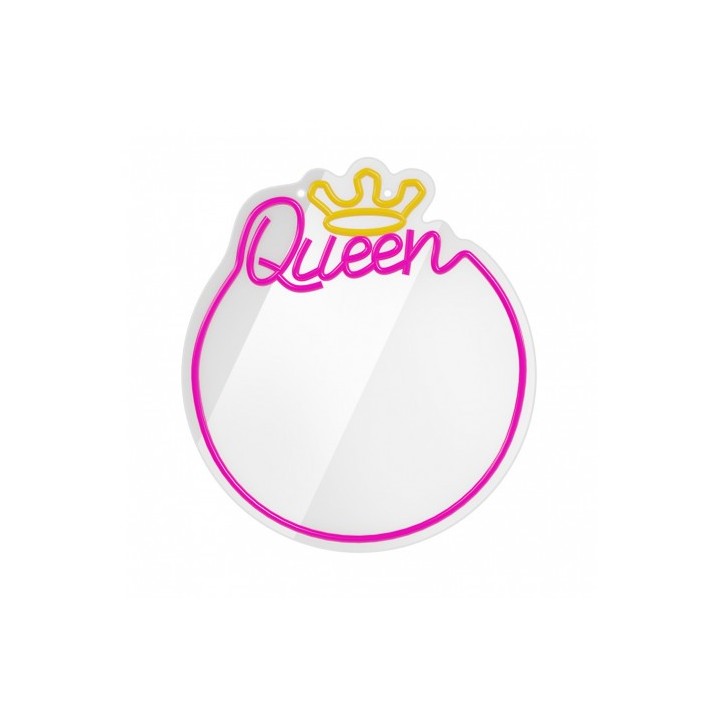 ESPEJO DECORATIVO CON NEON LED QUEEN FOREVER