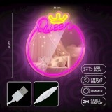 ESPEJO DECORATIVO CON NEON LED QUEEN FOREVER