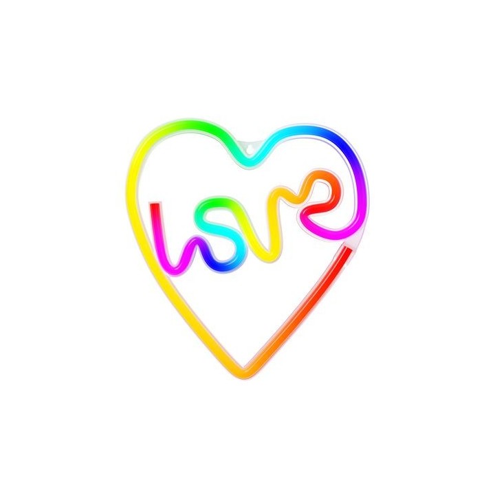 LAMPARA DECORATIVA NEON LED LOVE IN HEART FOREVER