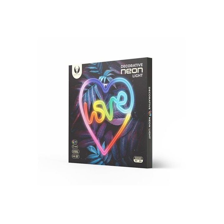 LAMPARA DECORATIVA NEON LED LOVE IN HEART FOREVER