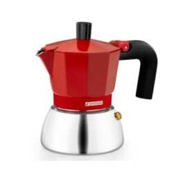 CAFETERA ITALIANA 9 TAZAS INDUCCION INOX ROJA MONIX