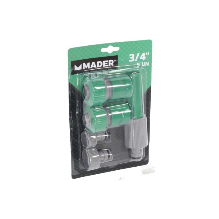 SET 5 ACOPLES PARA MANGUERA 3/4 MADER
