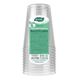 SET 15 VASOS REUTILIZABLES PLASTICO 500ML ALGON