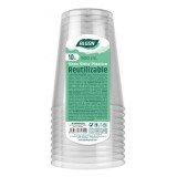SET 15 VASOS REUTILIZABLES PLASTICO 500ML ALGON