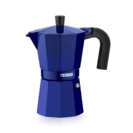CAFETERA ITALIANA 6 TAZAS ALUMINIO AZUL MONIX