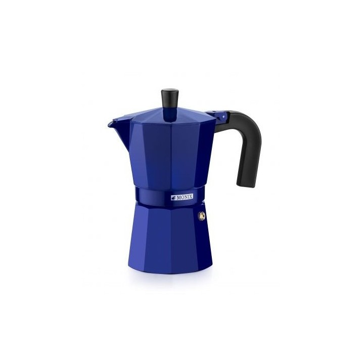 CAFETERA ITALIANA 6 TAZAS ALUMINIO AZUL MONIX