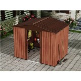 CASETA DE METAL | PUERTAS CORREDERAS 185X245X208CM (4.5M2) EFECTO MADERA SG