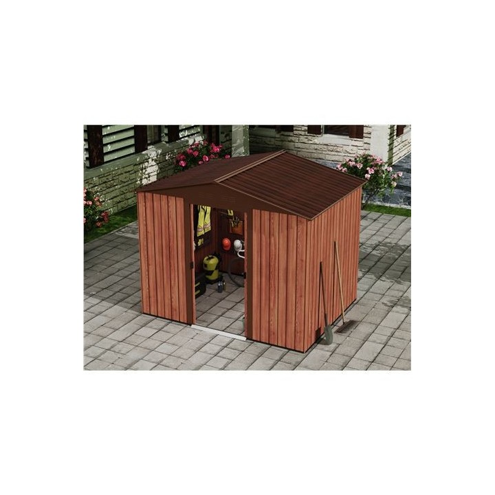 CASETA DE METAL | PUERTAS CORREDERAS 185X245X208CM (4.5M2) EFECTO MADERA SG