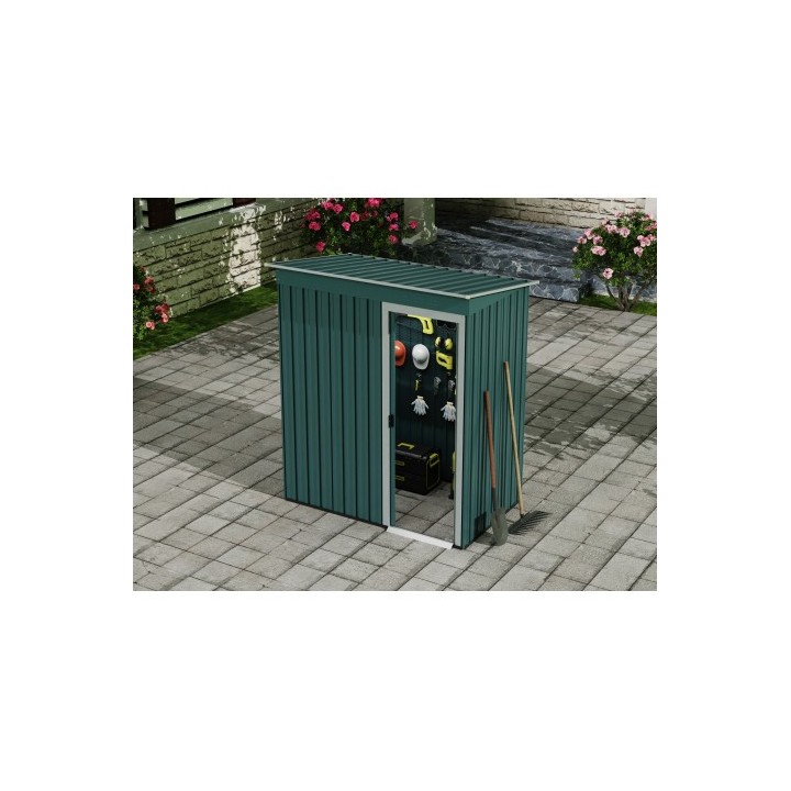 CASETA DE METAL | PUERTAS CORREDERAS 91X151X182CM (1.37M2) VERDE SUNGARDEN