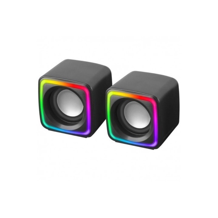 ALTAVOCES PC 2.0 8W RGB NEGROS MSCUBE MARS GAMING
