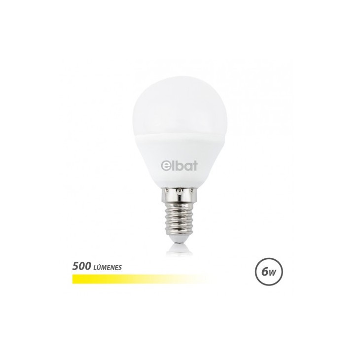 BOMBILLA LED G45 | 6W | 500LM | E14 | LUZ CALIDA | ELBAT