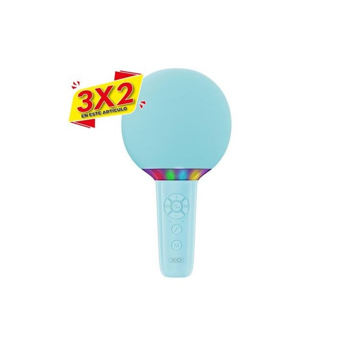 MICROFONO INALAMBRICO PARA KARAOKE BE50 AZUL XO (3 X 2)