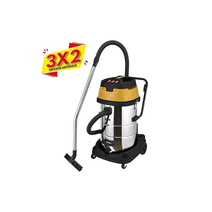 ASPIRADORA INOXIDABLE 80 LITROS 3000W TRES MOTORES BLIM (3 X 2)