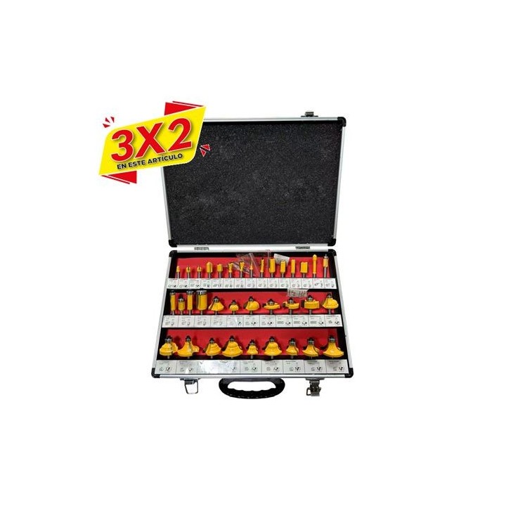JUEGO 35 PCS FRESAS 6MM PARA MADERA BLIM (3 X 2)