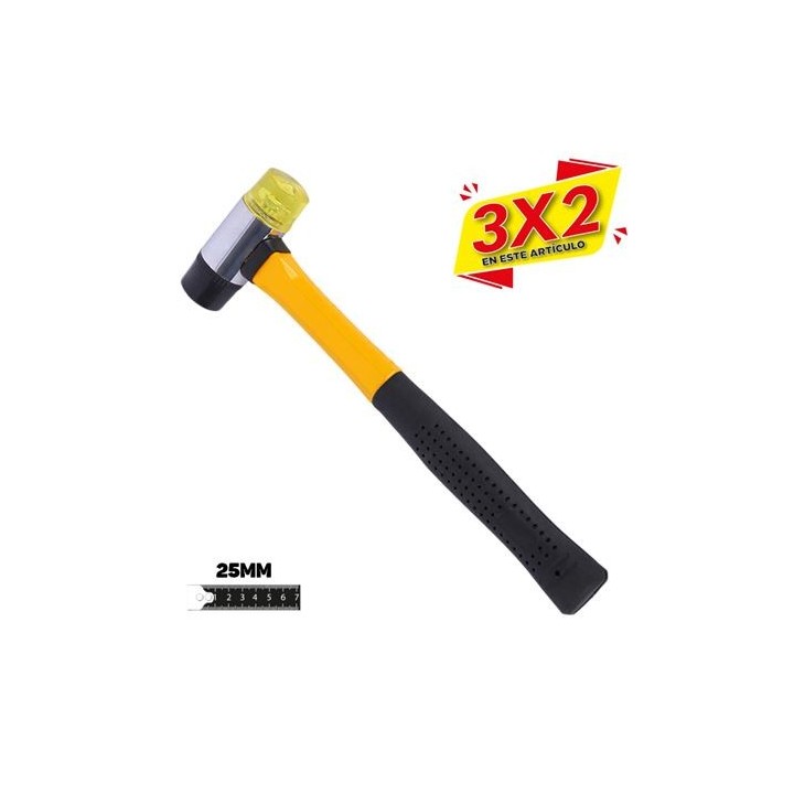 MARTILLO NYLON-POLIURETANO MANGO FIBRA 25MM BLIM (3 X 2)