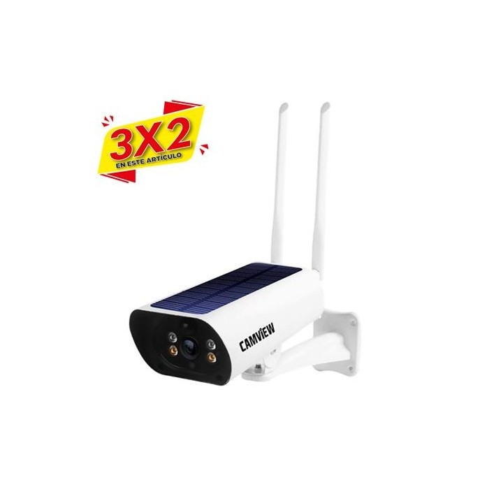 CAMARA IP SOLAR TIPO BULLET 3.6MM 2MP | WIFI | SD | CAMVIEW (3 X 2)