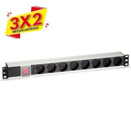 REGLETA PDU RACK 19" 8 TOMAS + INTERRUPTOR ALUMINIO CROMAD (3 X 2)