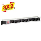 REGLETA PDU RACK 19" 8 TOMAS + INTERRUPTOR ALUMINIO CROMAD (3 X 2)