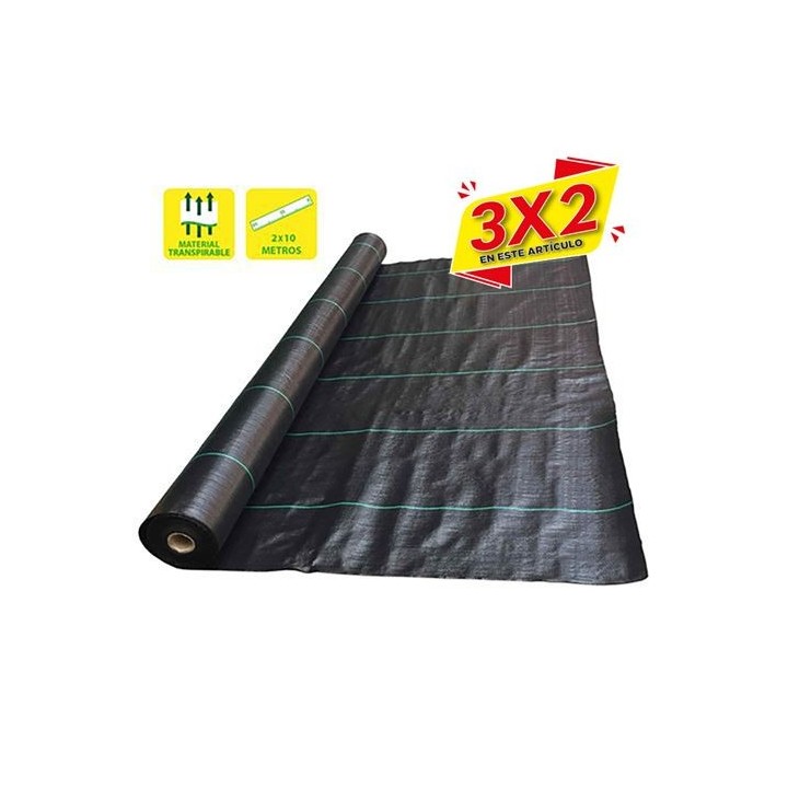 MALLA ANTIHIERBAS NEGRA 100GR 2X10M SUNGARDEN (3 X 2)