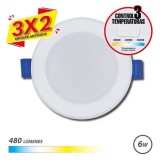 DOWNLIGHT CIRCULAR 6W | 480LM | SELECTOR 3 TEMPERATURAS ELBAT (3 X 2)