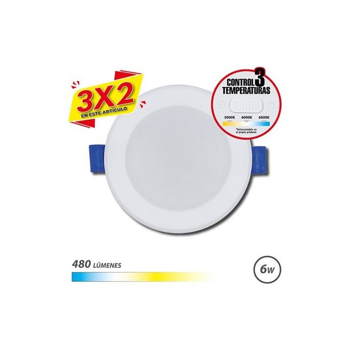 DOWNLIGHT CIRCULAR 6W | 480LM | SELECTOR 3 TEMPERATURAS ELBAT (3 X 2)