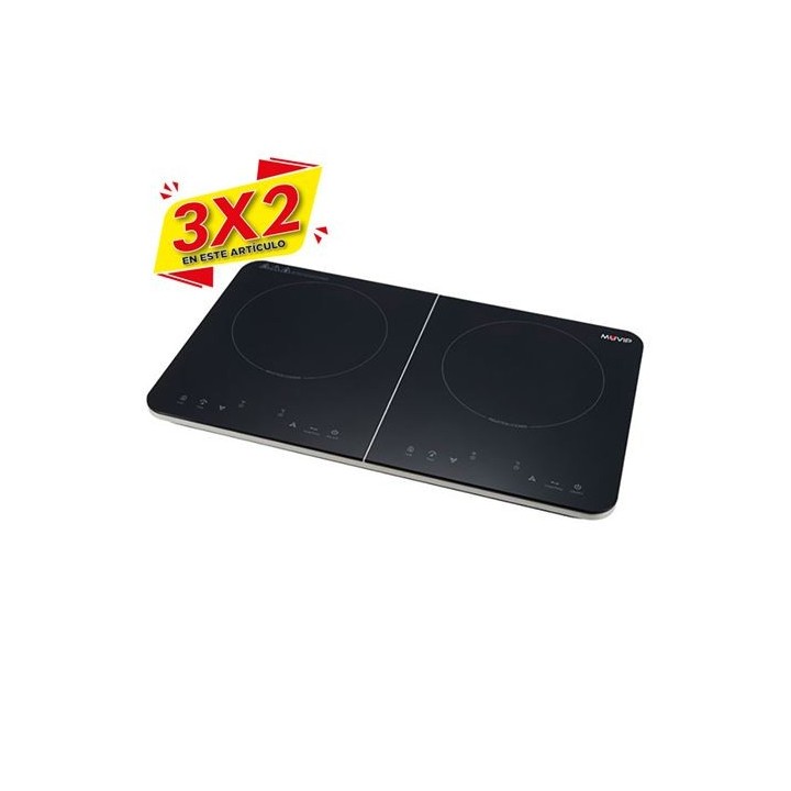 COCINA DE INDUCCIÓN 2 FUEGOS 3500W MUVIP (3 X 2)