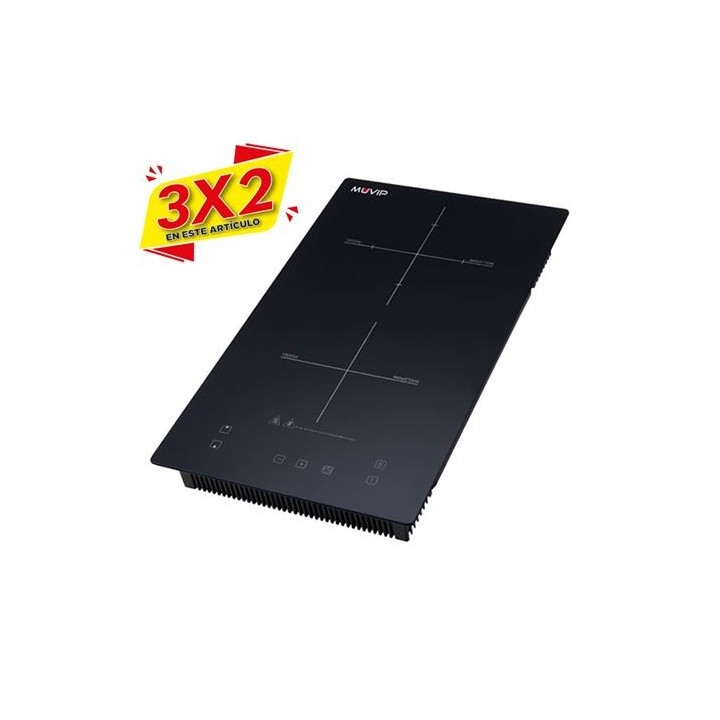 COCINA DE INDUCCIÓN 2 FUEGOS 3300W ENCASTRE + SOBREMESA MUVIP (3 X 2)