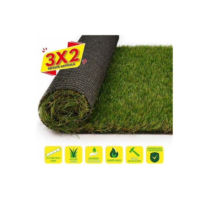 CESPED ARTIFICIAL 2X5 METROS 40MM SERIE ELEGANT SUNGARDEN (3 X 2)