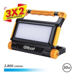 FOCO LED RECARGABLE 30W 2800LM LUZ FRIA ELBAT (3 X 2)