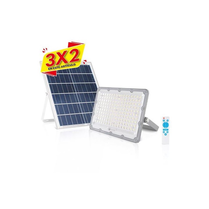 FOCO LED SOLAR 100W 2700LM + CONTROL REMOTO ELBAT (3 X 2)