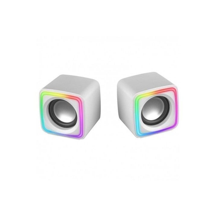 ALTAVOCES PC 2.0 8W RGB BLANCOS MSCUBE MARS GAMING