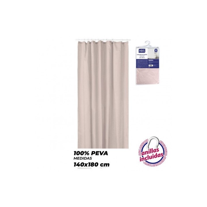 CORTINA DE BAÑO 140X180 BEIGE HBS