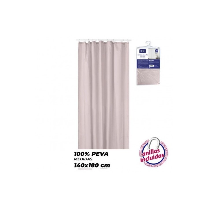 CORTINA DE BAÑO 140X180 ROSA HBS