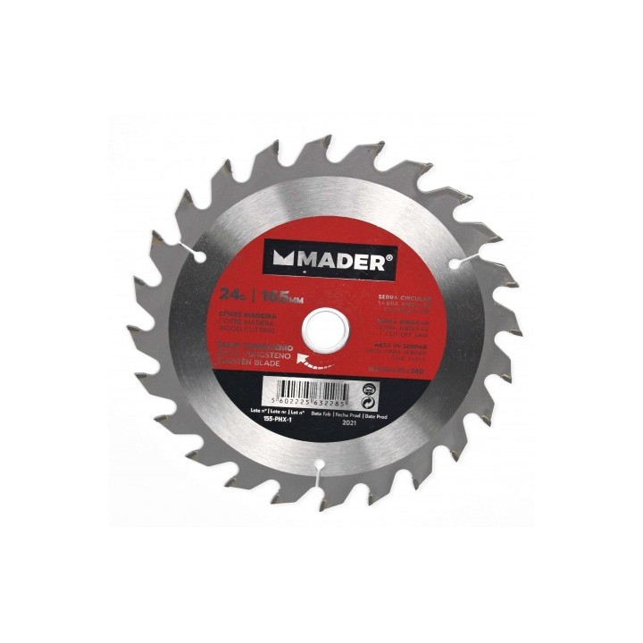DISCOS CORTE MADERA PARA SIERRAS 165MM 24D MADER