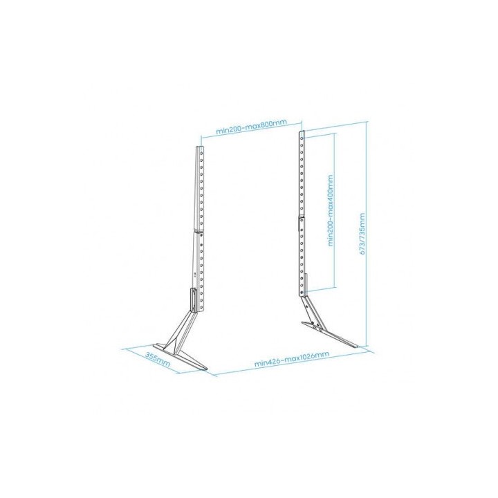 SOPORTE PATAS PEANA UNIVERSAL 23-75" NEGRO TOOQ