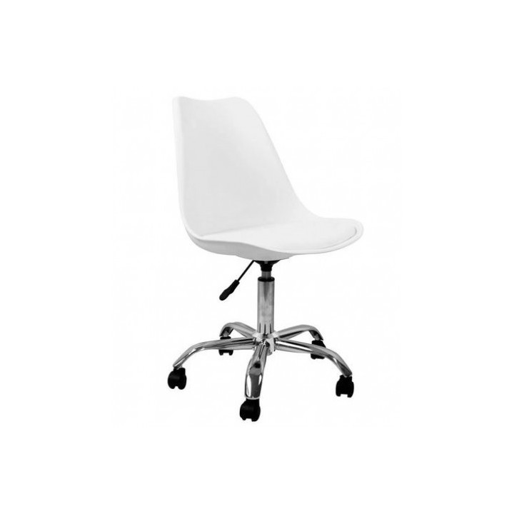 SILLA DE ESCRITORIO CON RUEDAS 97X47X58CM BLANCA