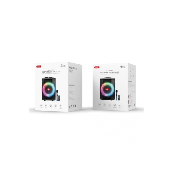 ALTAVOZ KARAOKE RGB 40W CON MICROFONO INALAMBRICO F53 XO