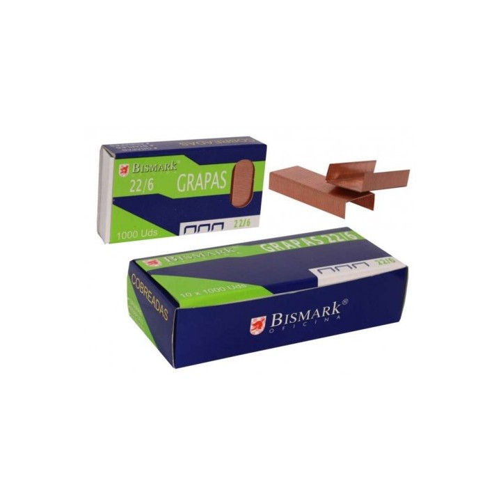 GRAPAS 22/6 CAJA 1000 UNIDADES COBRE BISMARK