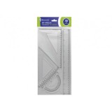 PACK REGLAS DE DIBUJO | ESCUADRA, CARTABÓN, REGLA Y TRANSPORTADOR BISMARK